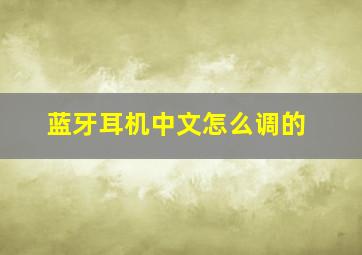 蓝牙耳机中文怎么调的