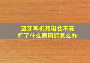 蓝牙耳机充电仓不亮灯了什么原因呢怎么办