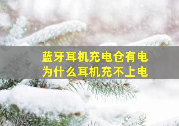 蓝牙耳机充电仓有电为什么耳机充不上电