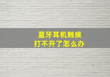 蓝牙耳机触摸打不开了怎么办