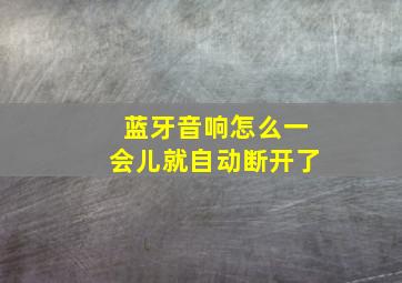 蓝牙音响怎么一会儿就自动断开了