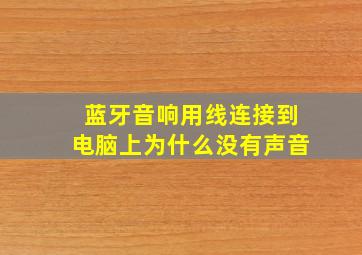 蓝牙音响用线连接到电脑上为什么没有声音