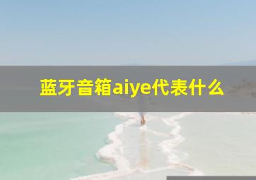 蓝牙音箱aiye代表什么