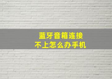 蓝牙音箱连接不上怎么办手机