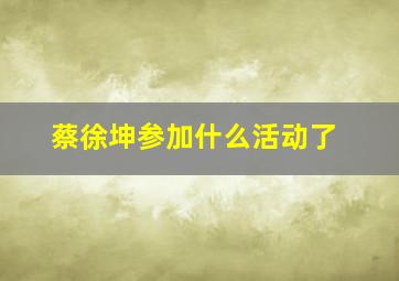 蔡徐坤参加什么活动了