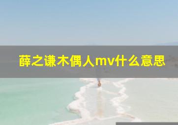 薛之谦木偶人mv什么意思