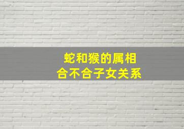 蛇和猴的属相合不合子女关系