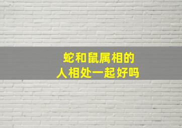 蛇和鼠属相的人相处一起好吗