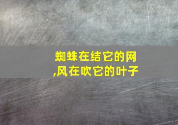 蜘蛛在结它的网,风在吹它的叶子