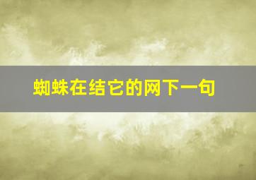 蜘蛛在结它的网下一句