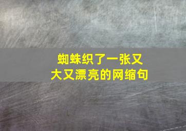 蜘蛛织了一张又大又漂亮的网缩句