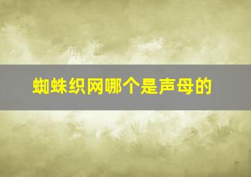 蜘蛛织网哪个是声母的