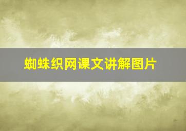 蜘蛛织网课文讲解图片