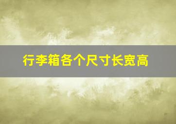 行李箱各个尺寸长宽高