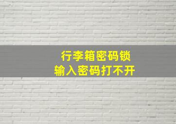 行李箱密码锁输入密码打不开