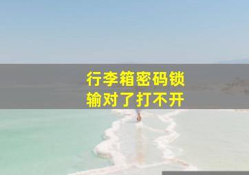 行李箱密码锁输对了打不开