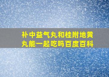 补中益气丸和桂附地黄丸能一起吃吗百度百科