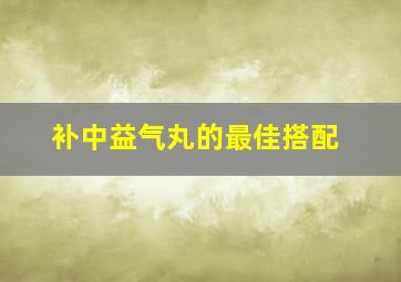 补中益气丸的最佳搭配