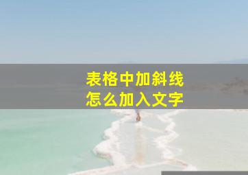 表格中加斜线怎么加入文字