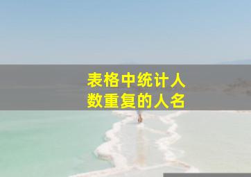 表格中统计人数重复的人名