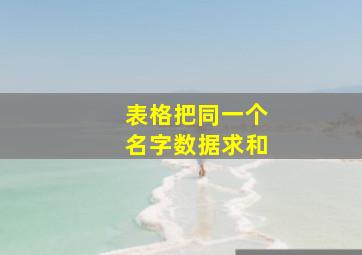 表格把同一个名字数据求和