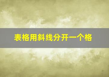 表格用斜线分开一个格