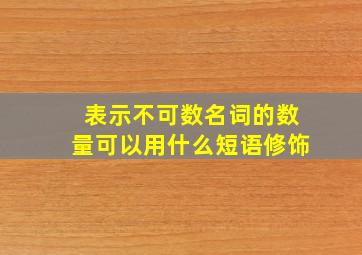 表示不可数名词的数量可以用什么短语修饰