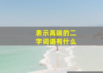 表示高端的二字词语有什么