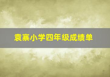 袁寨小学四年级成绩单