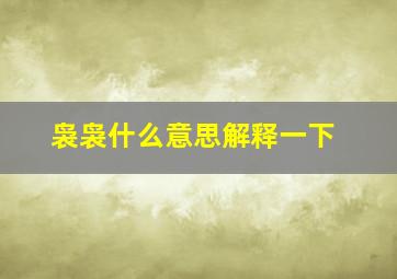 袅袅什么意思解释一下