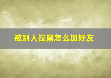 被别人拉黑怎么加好友