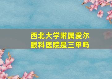 西北大学附属爱尔眼科医院是三甲吗