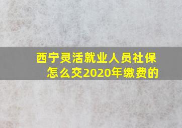 西宁灵活就业人员社保怎么交2020年缴费的