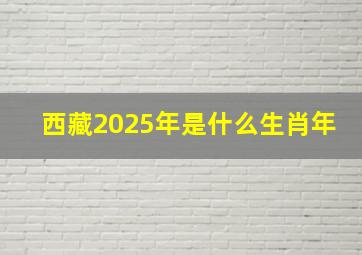 西藏2025年是什么生肖年