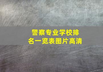 警察专业学校排名一览表图片高清