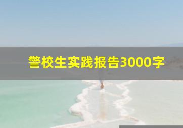 警校生实践报告3000字