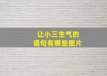 让小三生气的语句有哪些图片