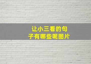 让小三看的句子有哪些呢图片