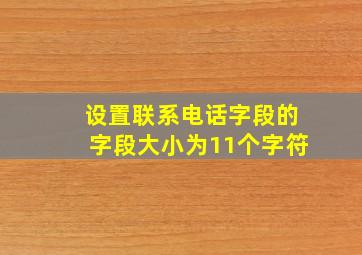 设置联系电话字段的字段大小为11个字符