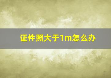 证件照大于1m怎么办