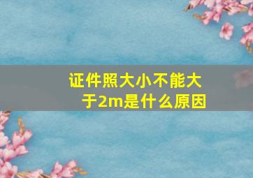 证件照大小不能大于2m是什么原因