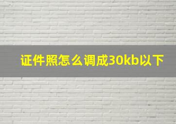 证件照怎么调成30kb以下