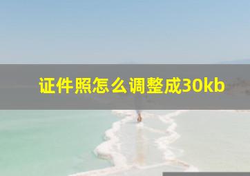 证件照怎么调整成30kb