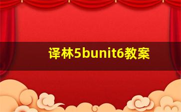 译林5bunit6教案