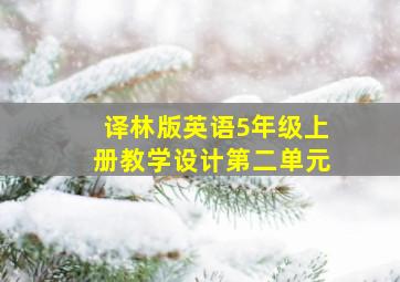 译林版英语5年级上册教学设计第二单元