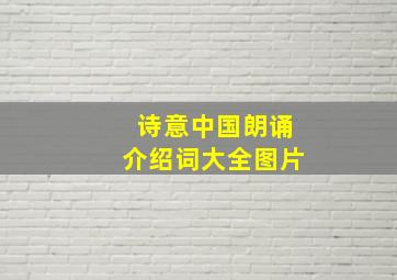 诗意中国朗诵介绍词大全图片