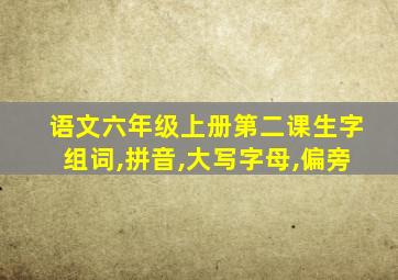 语文六年级上册第二课生字组词,拼音,大写字母,偏旁