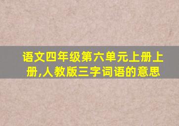 语文四年级第六单元上册上册,人教版三字词语的意思