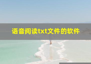 语音阅读txt文件的软件