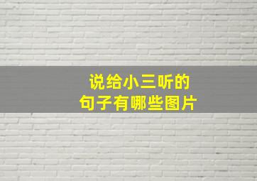 说给小三听的句子有哪些图片